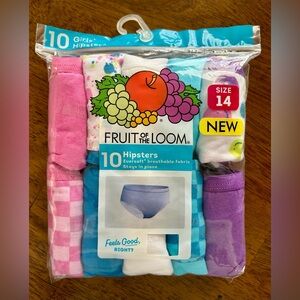 Girls Fruit of The Loom Hipster Panties size 14